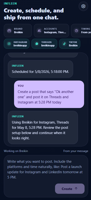 Infleen publishing flow
